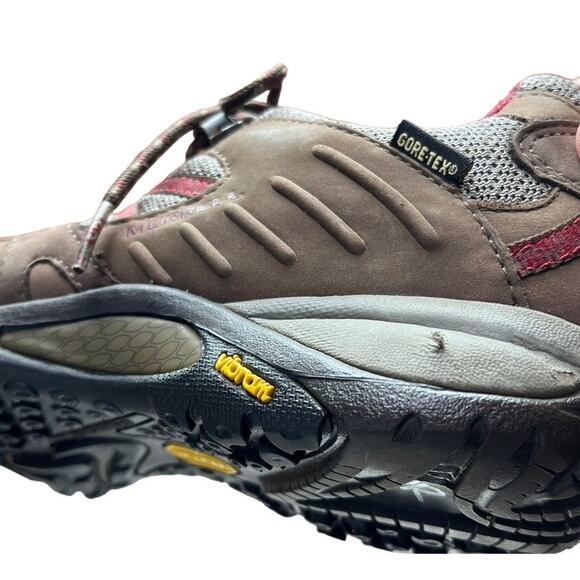 Merrell Siren Sport GTX Gore-Tex Athletic Low Hiking Shoes Size 7 Brown Gray Red - Picture 4 of 10